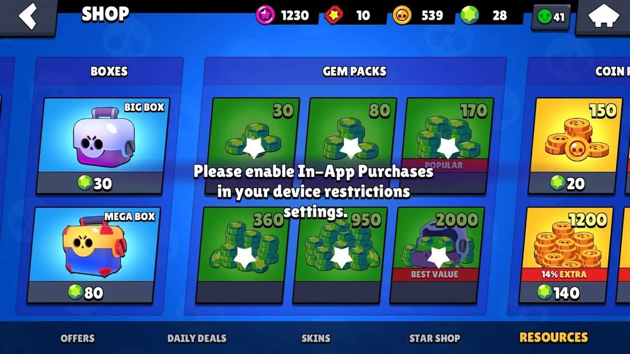 Jak włączyć zakupy w aplikacji Brawl Stars bez problemów z ustawieniami